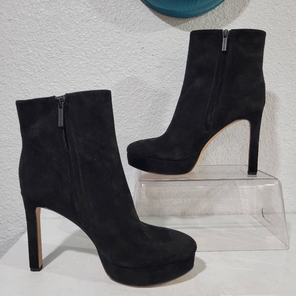Veronica Beard Dali Black Suede Platform Ankle Boots Size 8 New - Picture 6 of 11